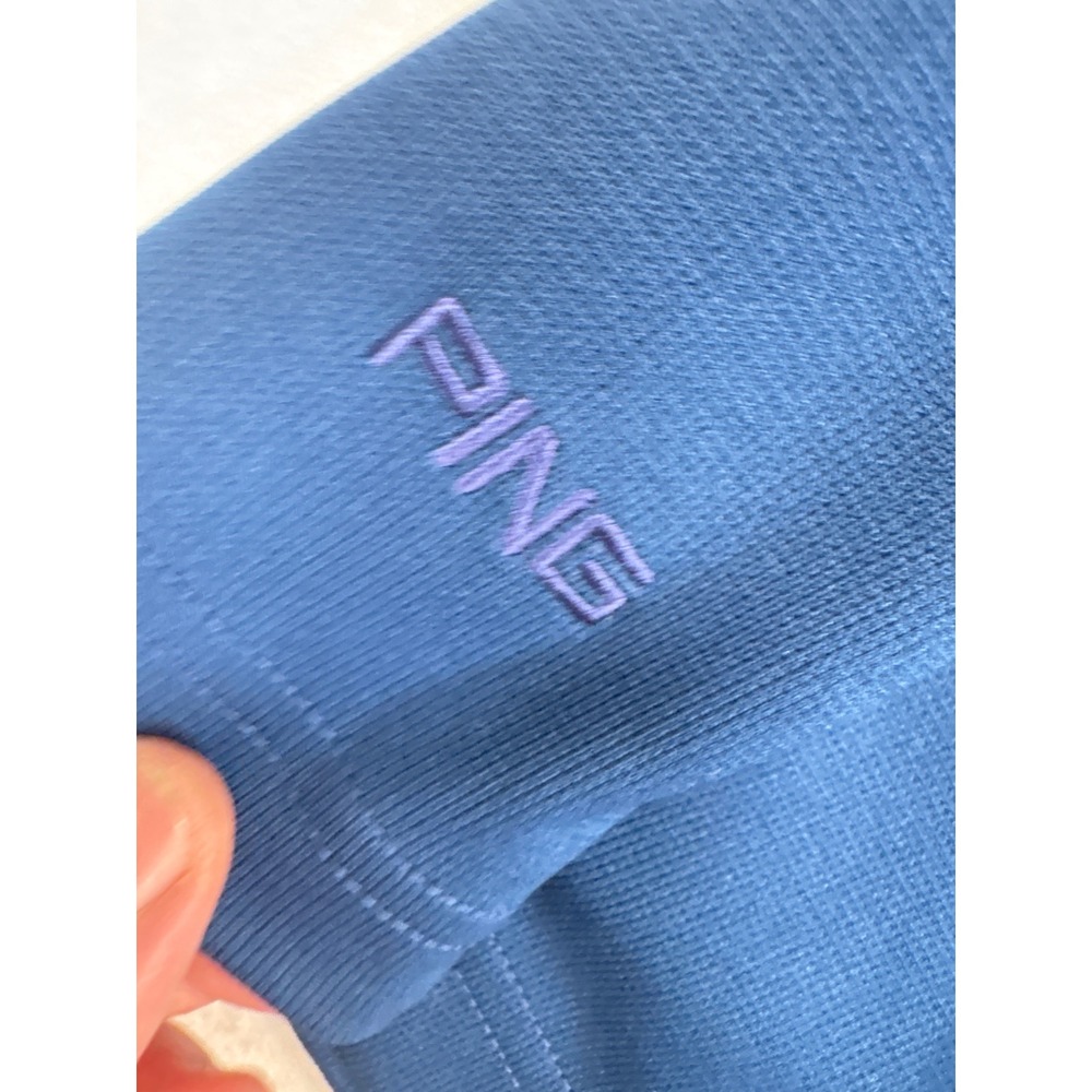 Ping Collection Mens Medium Blue Colorblock Golf Polo Performance Dynamics Shirt - Picture 4 of 10